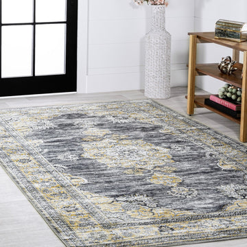 Bausch Bohemian Distressed Chenille Machine-washable Area Rug